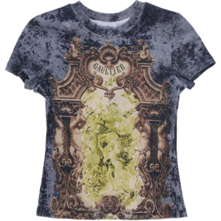 Ребристая футболка с барочным принтом Jean Paul Gaultier, синий
Ребристая футболка с барочным принтом Jean Paul Gaultier, синий