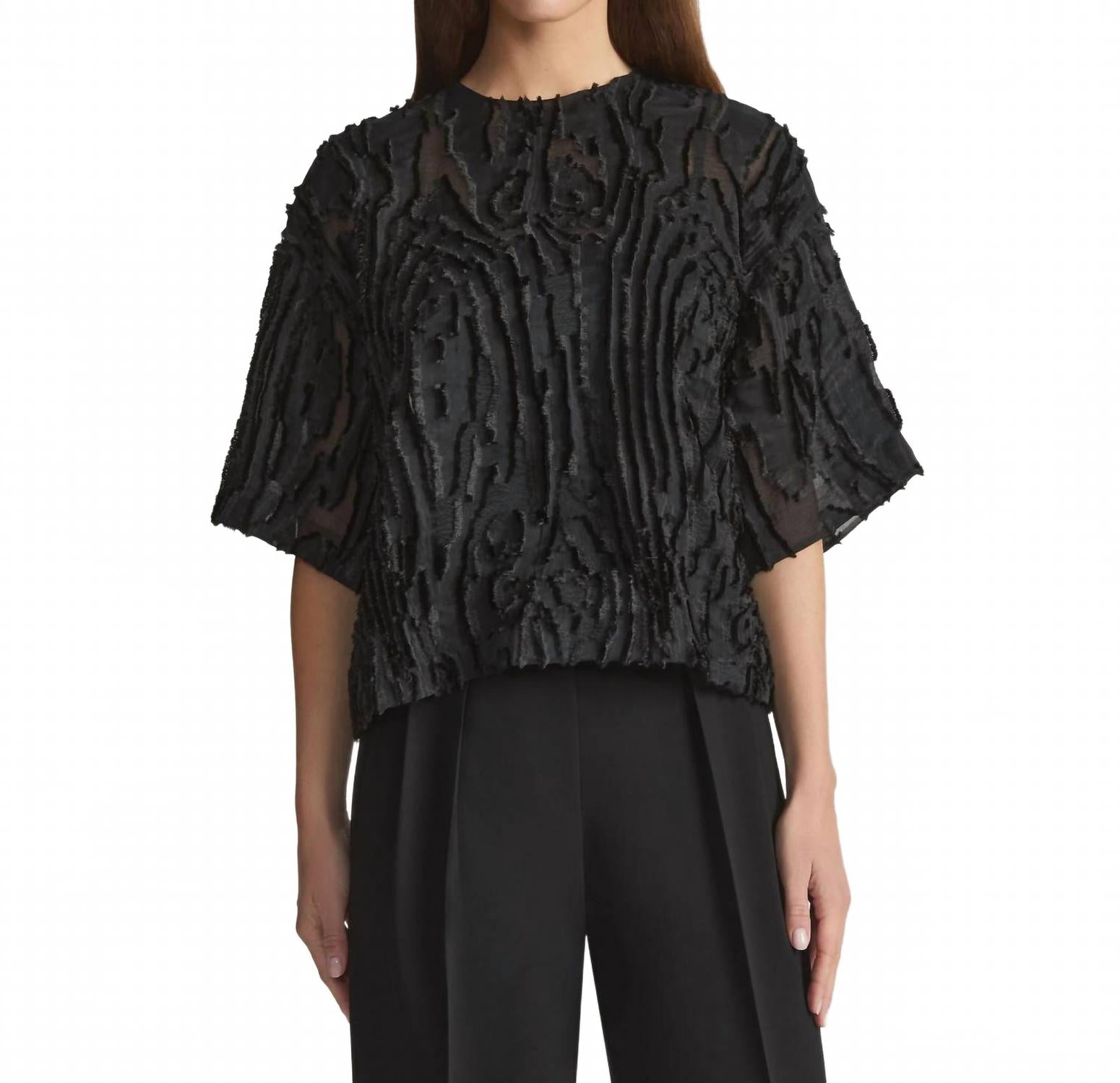 Черный свитшот с удлиненными плечами Lafayette 148
Черный свитшот с удлиненными плечами Lafayette 148