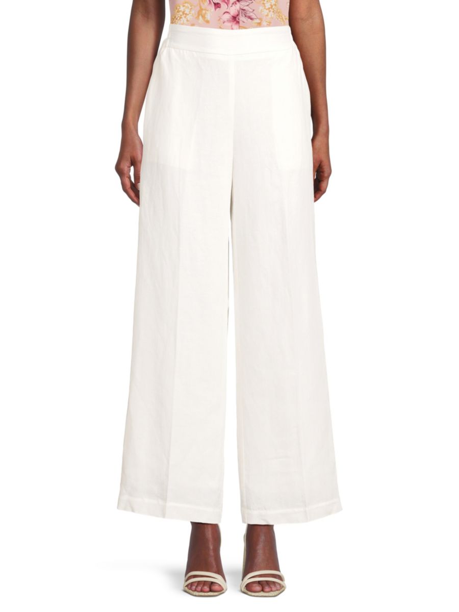 Широкие брюки из льняной смеси T Tahari, цвет Star White
Широкие брюки из льняной смеси T Tahari, цвет Star White