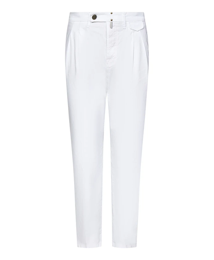 Белые брюки с зауженными штанинами и двойной складкой Incotex, белый
Белые брюки с зауженными штанинами и двойной складкой Incotex, белый