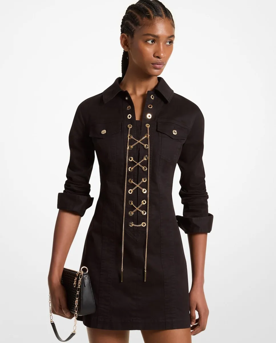 Короткое платье в морском стиле из хлопка Michael Michael Kors, черный
Короткое платье в морском стиле из хлопка Michael Michael Kors, черный