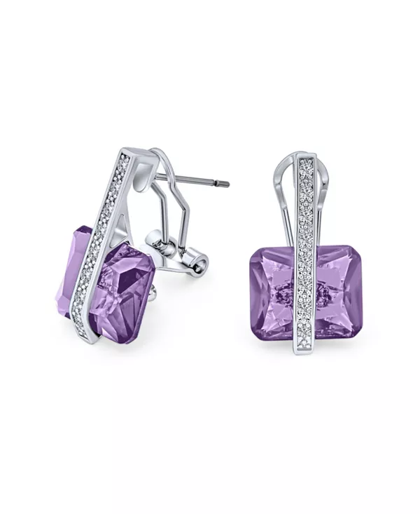 Серьги-Подвески из кубического циркония в стиле ар-деко с квадратным прямоугольником изумрудной огранки, покрытые родием, с омега-застежкой Bling Jewelry, lavender
Серьги-Подвески из кубического циркония в стиле ар-деко с квадратным прямоугольником изумрудной огранки, покрытые родием, с омега-застежкой Bling Jewelry, lavender
