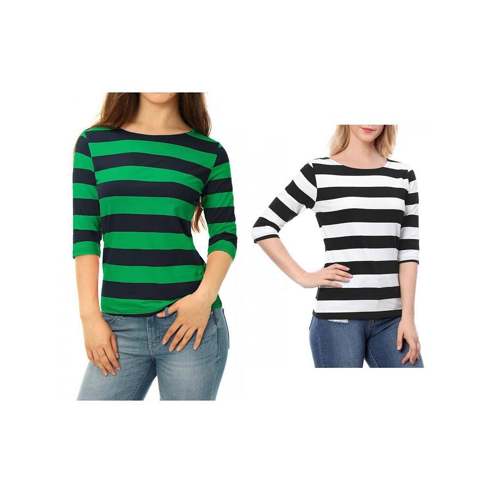 2 упаковки женских повседневных футболок с рукавами до локтя, облегающие топы с вырезом лодочкой ALLEGRA K, цвет Black And Dark Green
2 упаковки женских повседневных футболок с рукавами до локтя, облегающие топы с вырезом лодочкой ALLEGRA K, цвет Black And Dark Green