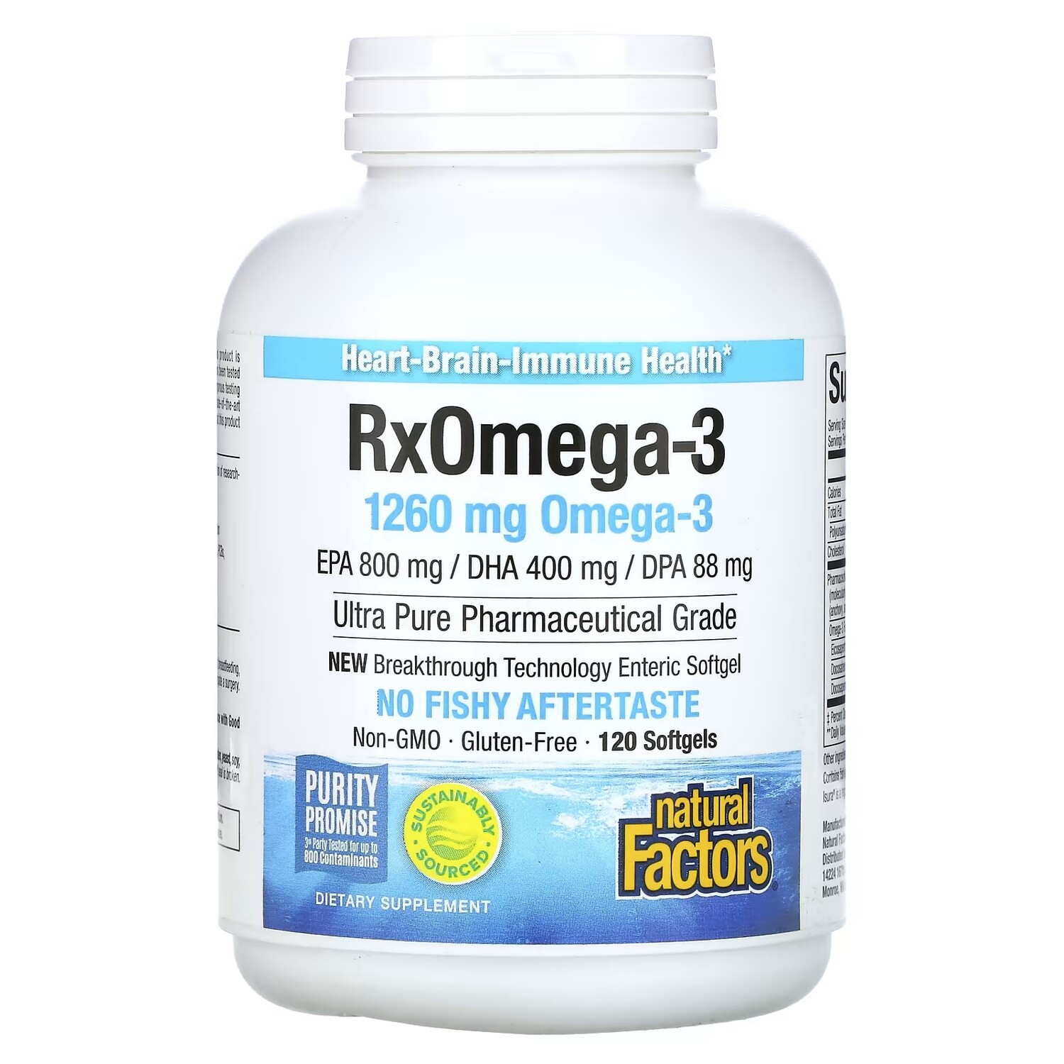 Natural Factors Rx Omega-3 1260 мг, 120 мягких таблеток (630 мг на мягкую таблетку)
Natural Factors Rx Omega-3 1260 мг, 120 мягких таблеток (630 мг на мягкую таблетку)
