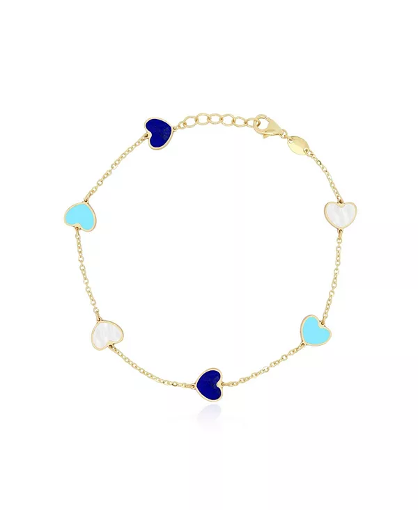 Браслет с сердечками смешанного синего цвета, 14-каратное золото The Lovery, blue
Браслет с сердечками смешанного синего цвета, 14-каратное золото The Lovery, blue