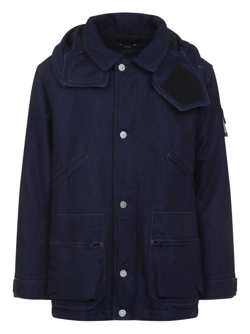 Хлопковая куртка с капюшоном и нашивкой Stone Island, синий
Хлопковая куртка с капюшоном и нашивкой Stone Island, синий