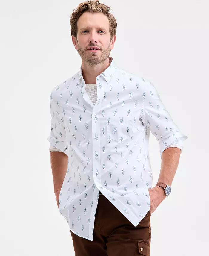 Рубашка с длинным рукавом и принтом листьев, застегивающаяся на пуговицы Club Room, белый
Рубашка с длинным рукавом и принтом листьев, застегивающаяся на пуговицы Club Room, белый