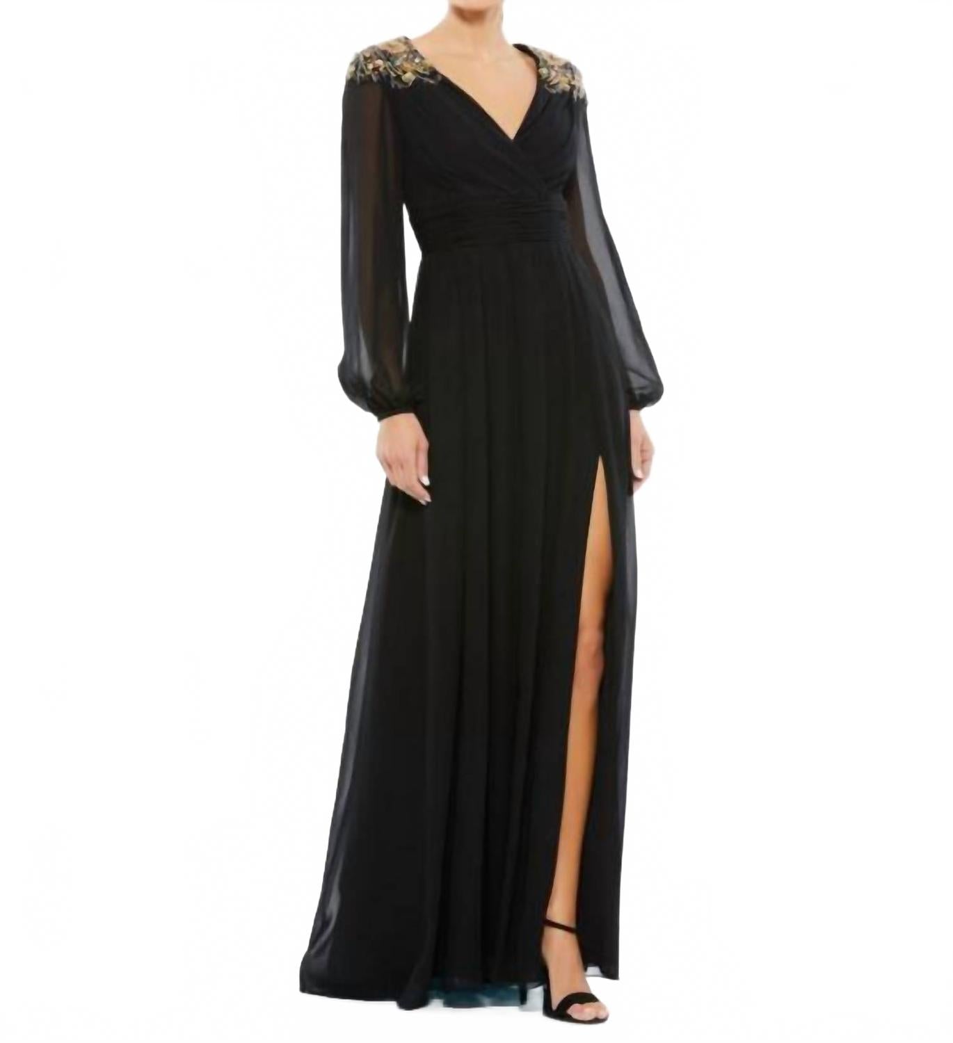 Embellished Blouson Sleeve Formal Evening Gown In Black Mac Duggal
Embellished Blouson Sleeve Formal Evening Gown In Black Mac Duggal