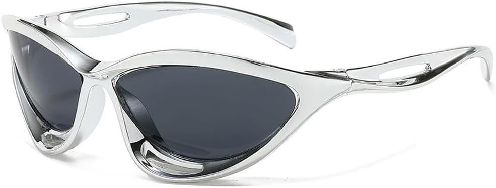 Панк-солнцезащитные очки для женщин, роскошные солнцезащитные очки неправильной формы «кошачий глаз» для женщин, очки-маска с защитой от ультрафиолета UV400 TKKTLLT, Silver Gray
Панк-солнцезащитные очки для женщин, роскошные солнцезащитные очки неправильной формы «кошачий глаз» для женщин, очки-маска с защитой от ультрафиолета UV400 TKKTLLT, Silver Gray