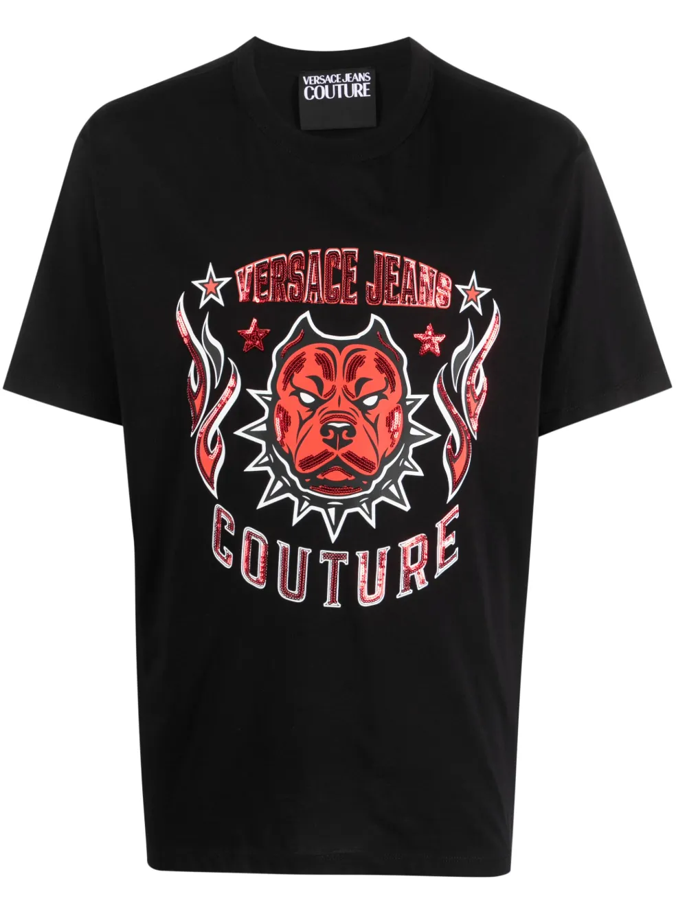 Футболка с логотипом и пайетками Versace Jeans Couture, черный
Футболка с логотипом и пайетками Versace Jeans Couture, черный