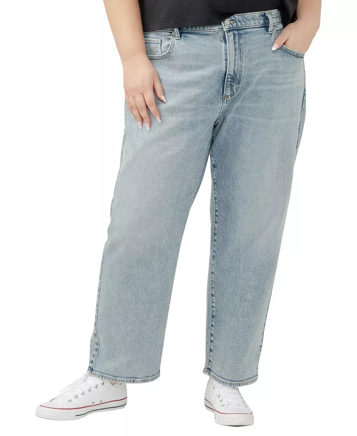 Джинсы большого размера с высокой талией в стиле 90-х Silver Jeans Co., синий
Джинсы большого размера с высокой талией в стиле 90-х Silver Jeans Co., синий