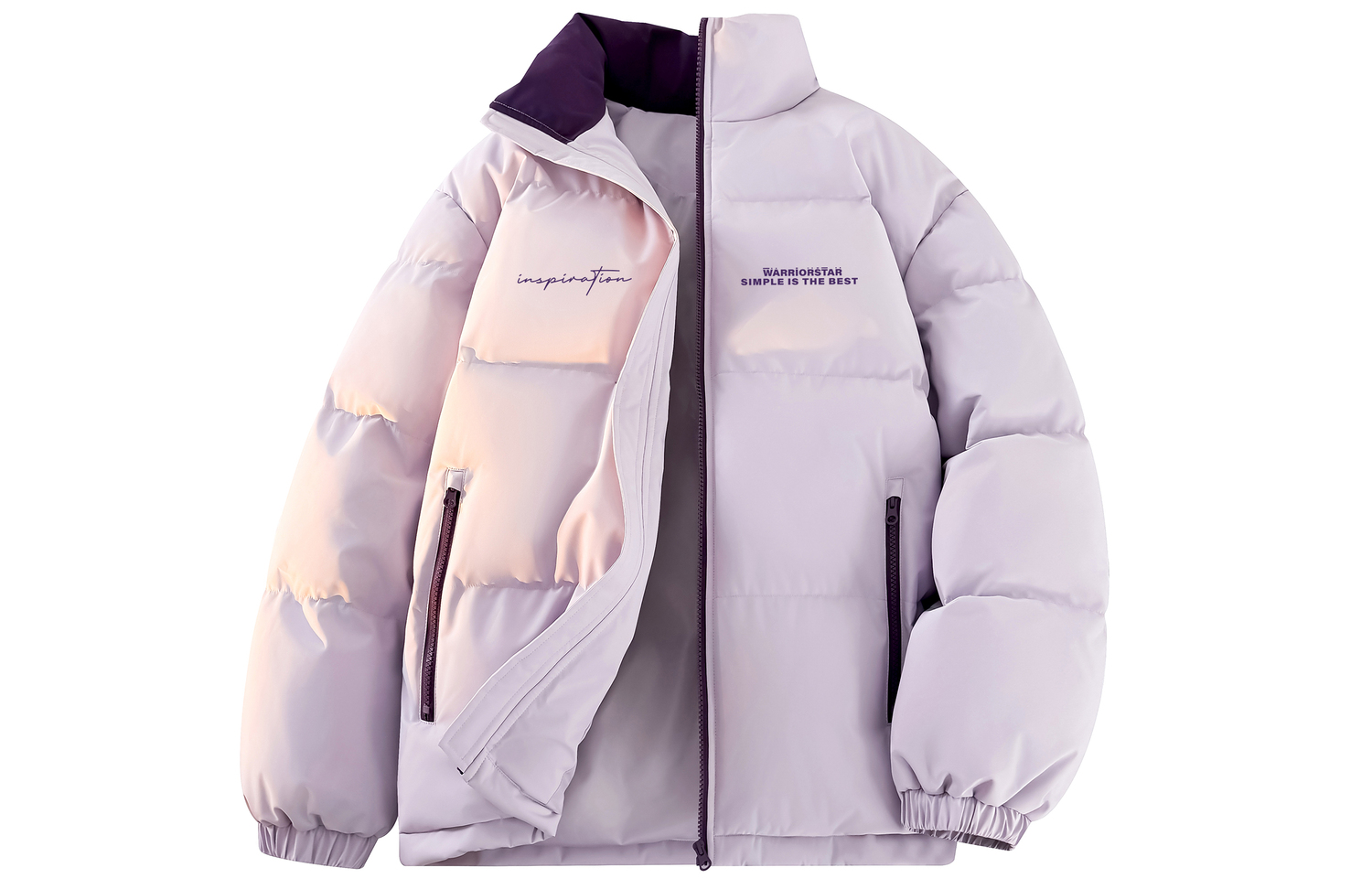 Пуховик Unisex Stand Collar утепленный стеганый WARRIOR, светло-фиолетовый
Пуховик Unisex Stand Collar утепленный стеганый WARRIOR, светло-фиолетовый