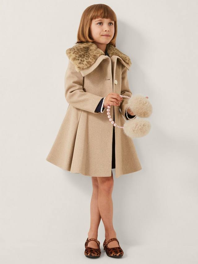 Детское пальто-кокон с леопардовым воротником Monsoon, Oatmeal
Детское пальто-кокон с леопардовым воротником Monsoon, Oatmeal