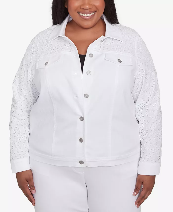 Джинсовая куртка с длинными рукавами Crystal Springs Eyelet размера Plus Alfred Dunner, белый
Джинсовая куртка с длинными рукавами Crystal Springs Eyelet размера Plus Alfred Dunner, белый