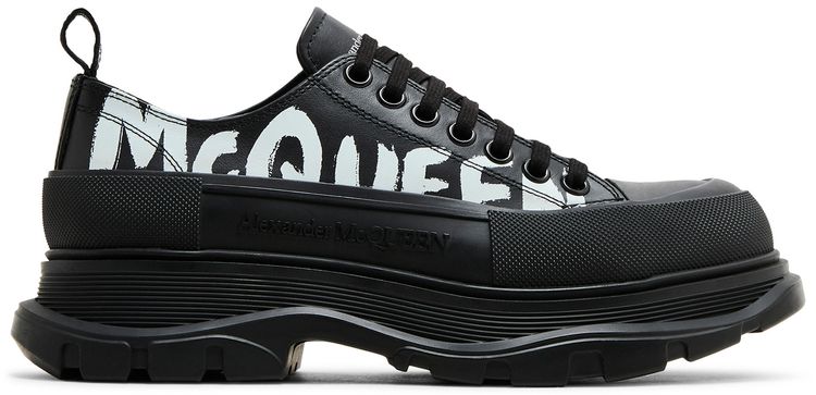 Кроссовки Alexander McQueen Tread Slick Lace-Up 'Graffiti Logo - Black White', черный 
Кроссовки Alexander McQueen Tread Slick Lace-Up 'Graffiti Logo - Black White', черный