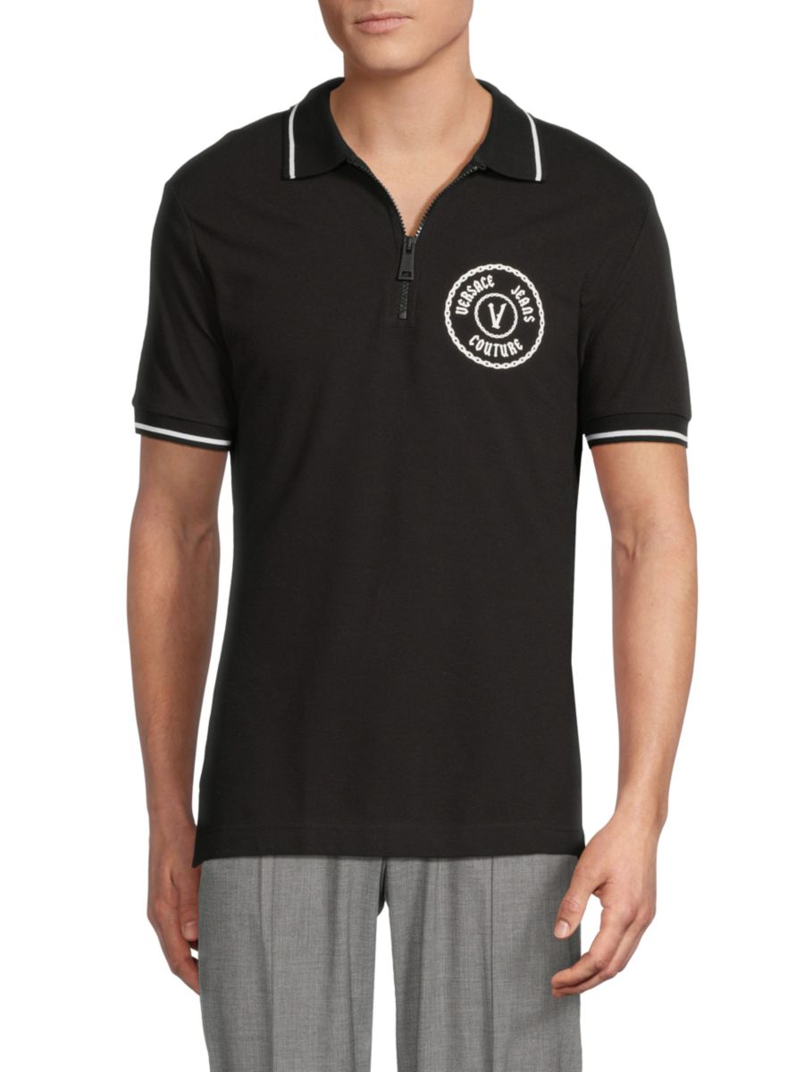 Поло с логотипом на молнии Versace Jeans Couture, черный
Поло с логотипом на молнии Versace Jeans Couture, черный