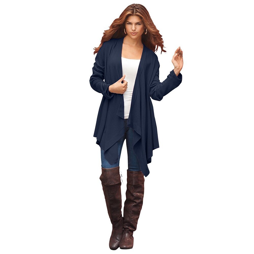 Женский кардиган больших размеров с платком и подолом Roaman's Plus Size, темно-синий
Женский кардиган больших размеров с платком и подолом Roaman's Plus Size, темно-синий