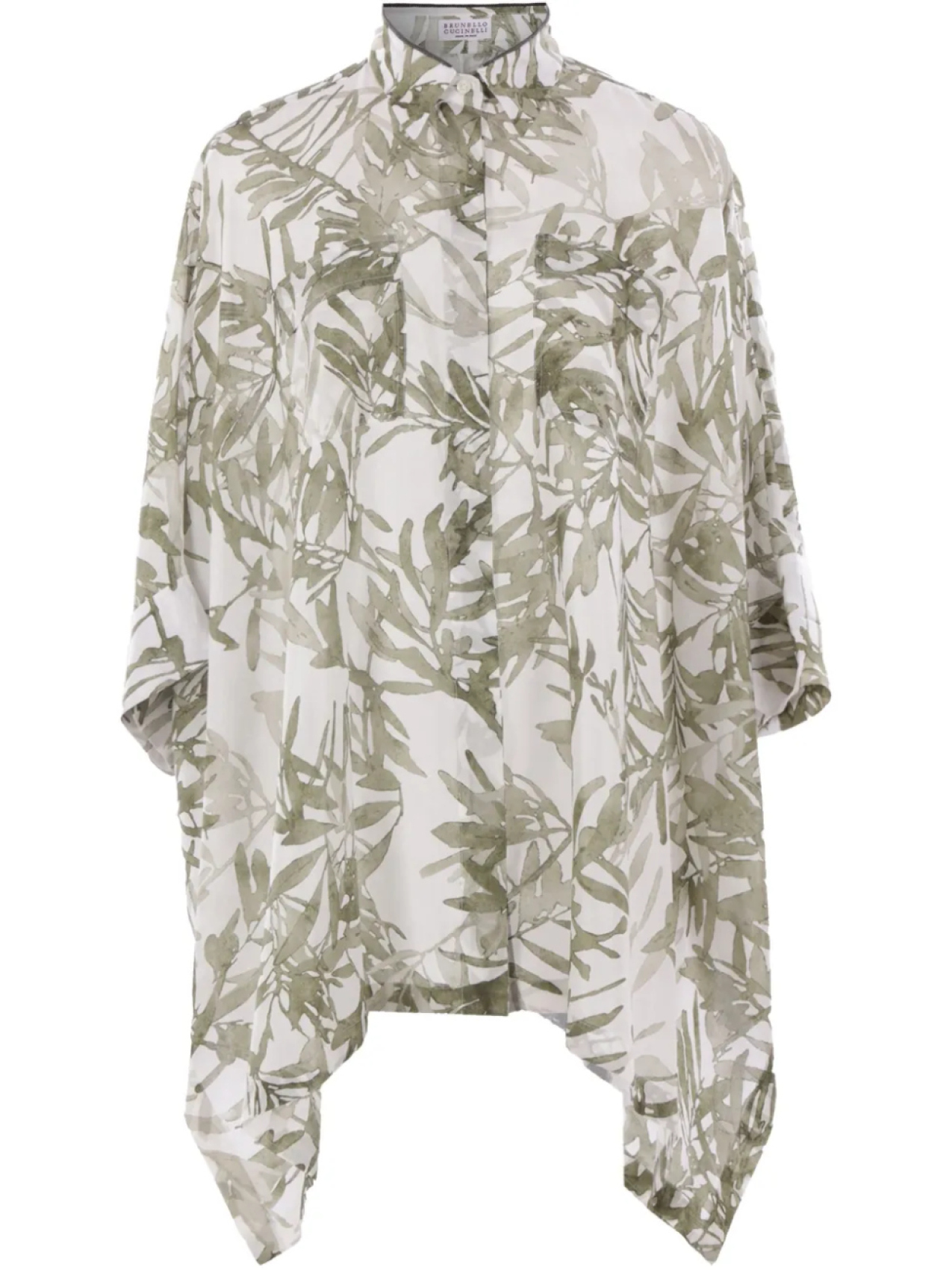 Шелковая рубашка с принтом Brunello Cucinelli, белый
Шелковая рубашка с принтом Brunello Cucinelli, белый