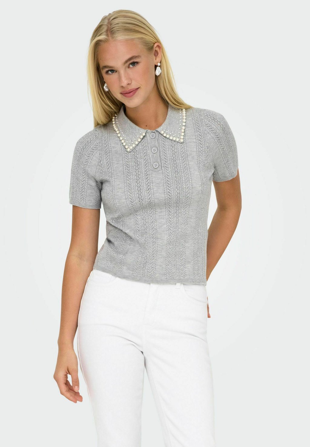 Рубашка поло ONLTIA ONLY, серый 
Рубашка поло ONLTIA ONLY, серый