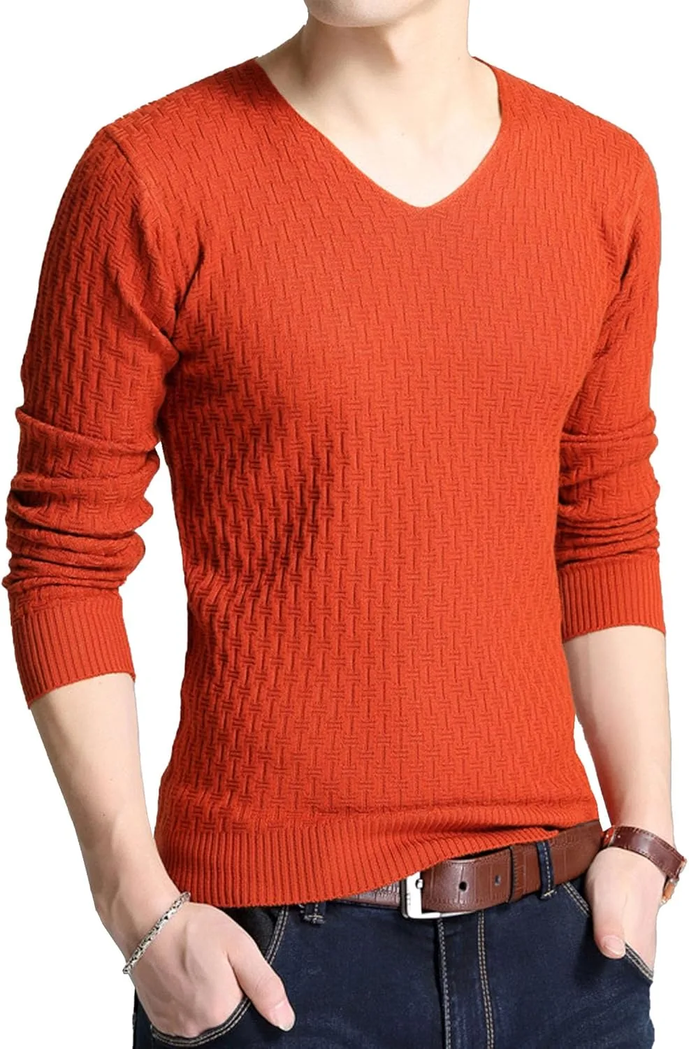 Мужской свитер V-образным вырезом, Cable Knit, Slim Fit DGHM-JLMY
Мужской свитер V-образным вырезом, Cable Knit, Slim Fit DGHM-JLMY