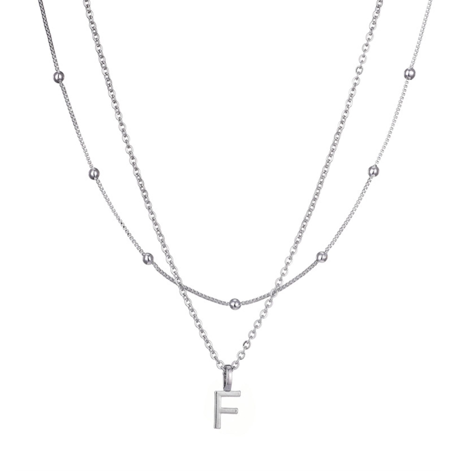 Посеребренное многослойное ожерелье с инициалами Adornia, Silver-F
Посеребренное многослойное ожерелье с инициалами Adornia, Silver-F