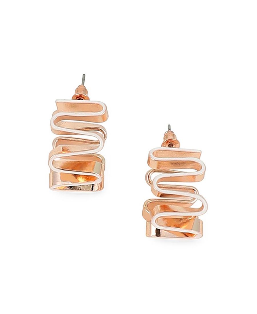 Женские серьги-кольца с эмалированным покрытием - белый с розовым золотом SOHI, White
Женские серьги-кольца с эмалированным покрытием - белый с розовым золотом SOHI, White