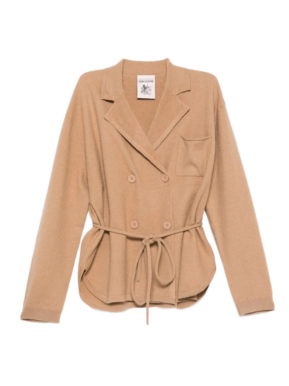 Двубортный кардиган с поясом Semicouture, нейтральный
Двубортный кардиган с поясом Semicouture, нейтральный