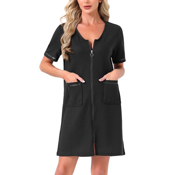 Женский халат с молнией спереди, воротник-стойка, с карманами, мягкая домашняя одежда Inspire Chic, Black
Женский халат с молнией спереди, воротник-стойка, с карманами, мягкая домашняя одежда Inspire Chic, Black