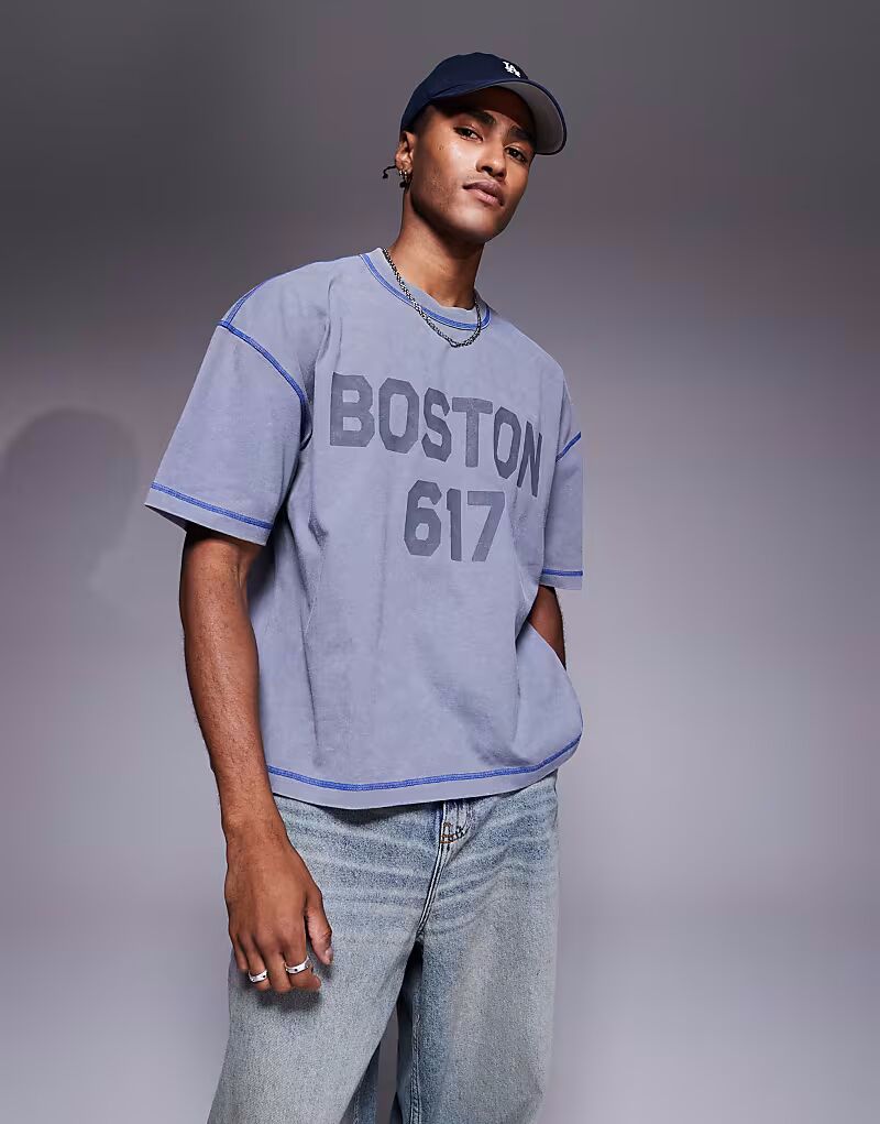 Футболка свободного кроя ASOS DESIGN с изображением города из плотной ткани плотностью 220 г/м² серого цвета
Футболка свободного кроя ASOS DESIGN с изображением города из плотной ткани плотностью 220 г/м² серого цвета