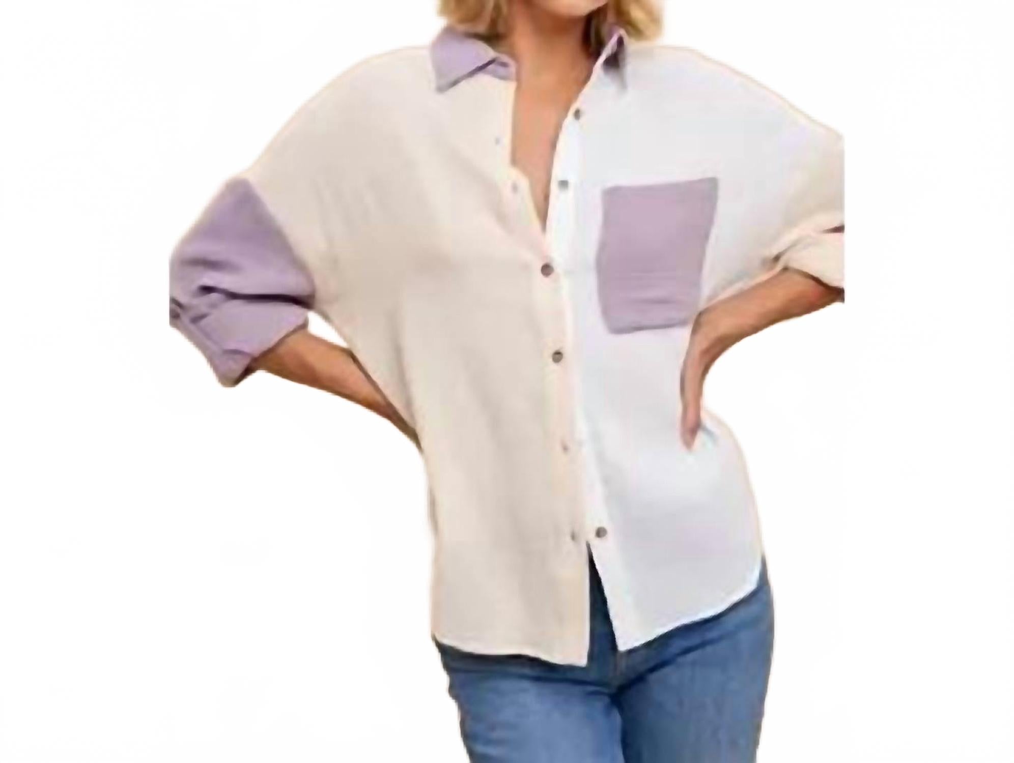 Пыльная лаванда разноцветная блуза с контрастными вставками IN-LOOM, лавандовый
Пыльная лаванда разноцветная блуза с контрастными вставками IN-LOOM, лавандовый