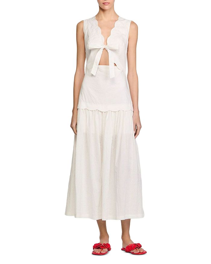 Макси-платье с эффектом плиссе Sandro, слоновая кость/кремовый
Макси-платье с эффектом плиссе Sandro, слоновая кость/кремовый