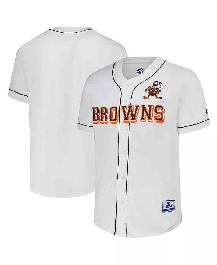Мужская белая бейсбольная джерси Cleveland Browns Relay Vintage на пуговицах Starter
Мужская белая бейсбольная джерси Cleveland Browns Relay Vintage на пуговицах Starter
