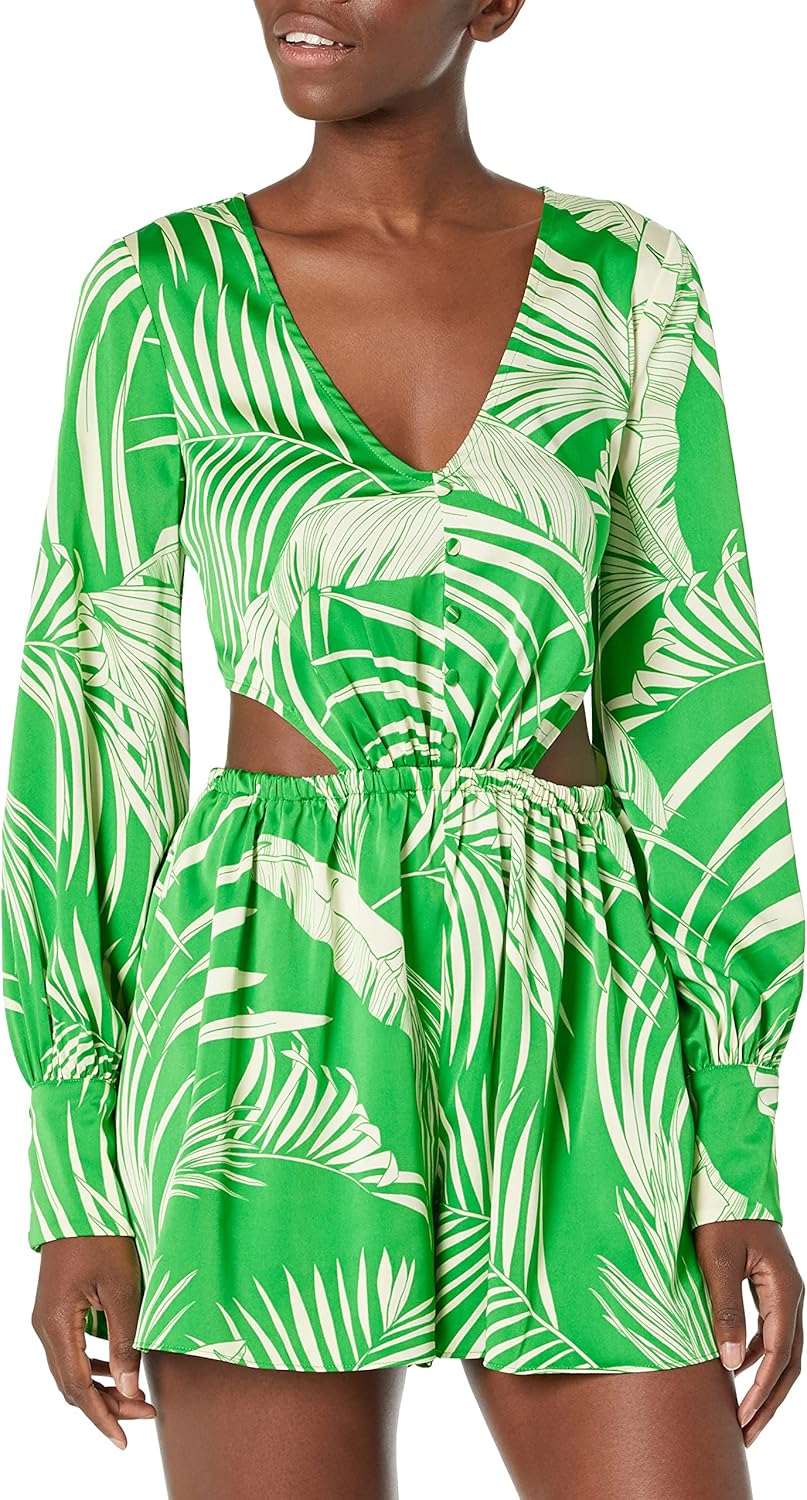 GUESS женский комбинезон Sadie с длинными рукавами, Baja Palm Print Green
GUESS женский комбинезон Sadie с длинными рукавами, Baja Palm Print Green