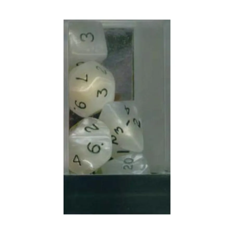 Полиэфирный комплект Белый с черным (7), Dice - Pearl, 16mm Poly Sets (Crystal Caste)
Полиэфирный комплект Белый с черным (7), Dice - Pearl, 16mm Poly Sets (Crystal Caste)