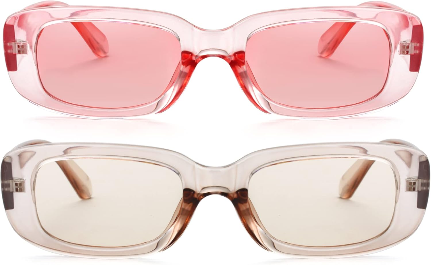 Солнцезащитные очки в стиле ретро прямоугольной формы для женщин и мужчин, маленькая квадратная оправа, комплект из 2 штук Teumire, A6 Pink/Pink + Transparent Brown/Brown
Солнцезащитные очки в стиле ретро прямоугольной формы для женщин и мужчин, маленькая квадратная оправа, комплект из 2 штук Teumire, A6 Pink/Pink + Transparent Brown/Brown