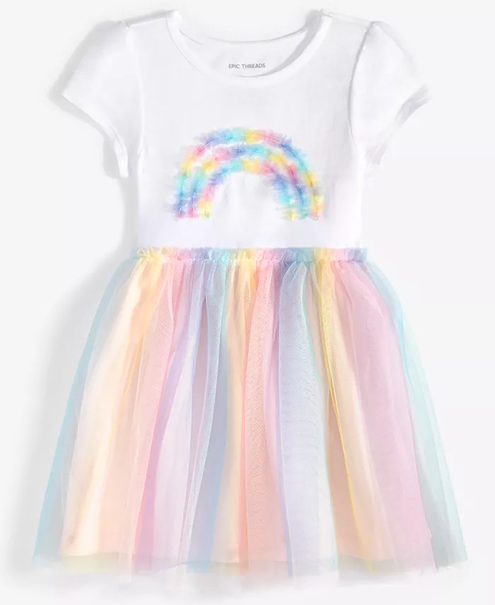 Платье с радужной пачкой для девочек Toddler 2T-4T Epic Threads, мультиколор
Платье с радужной пачкой для девочек Toddler 2T-4T Epic Threads, мультиколор