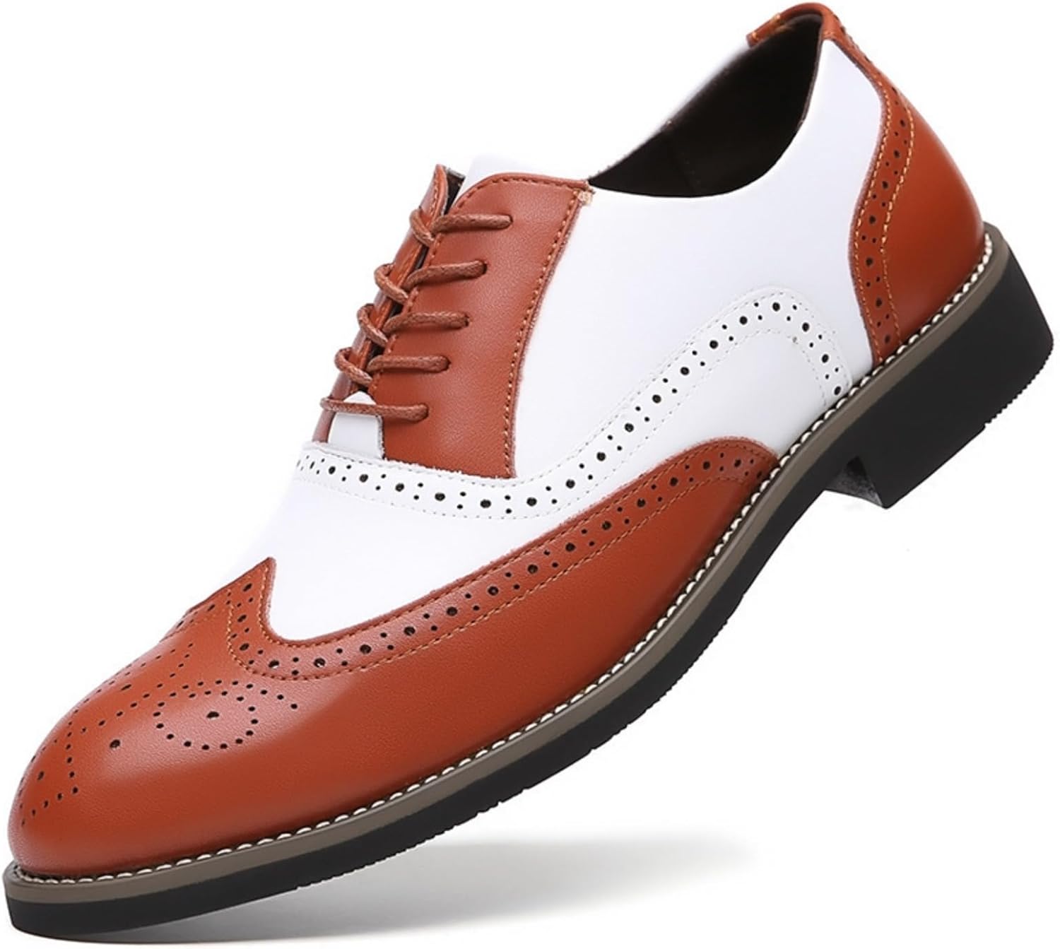 Мужские кожаные перфорированные оксфорды с крылышками на шнуровке, заостренный носок, комбинированная двухцветная броги, удобные, с нескользящей подошвой, формальные деловые туфли-седла Aflngle, коричневый
Мужские кожаные перфорированные оксфорды с крылышками на шнуровке, заостренный носок, комбинированная двухцветная броги, удобные, с нескользящей подошвой, формальные деловые туфли-седла Aflngle, коричневый