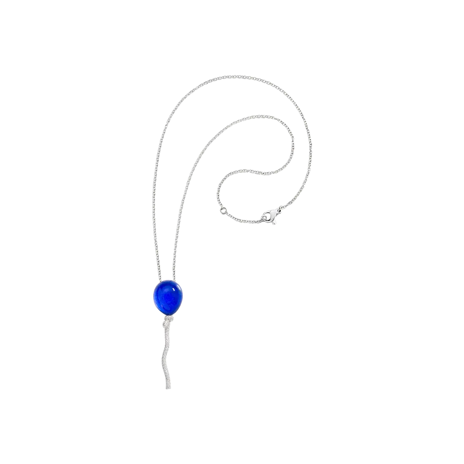 Подвеска Vhernier из белого золота, бриллиантами, ляписом и горным хрусталем