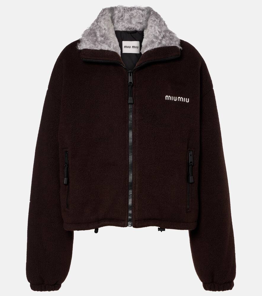 Бомбер из габардина с логотипом Miu Miu, Ebano
Бомбер из габардина с логотипом Miu Miu, Ebano