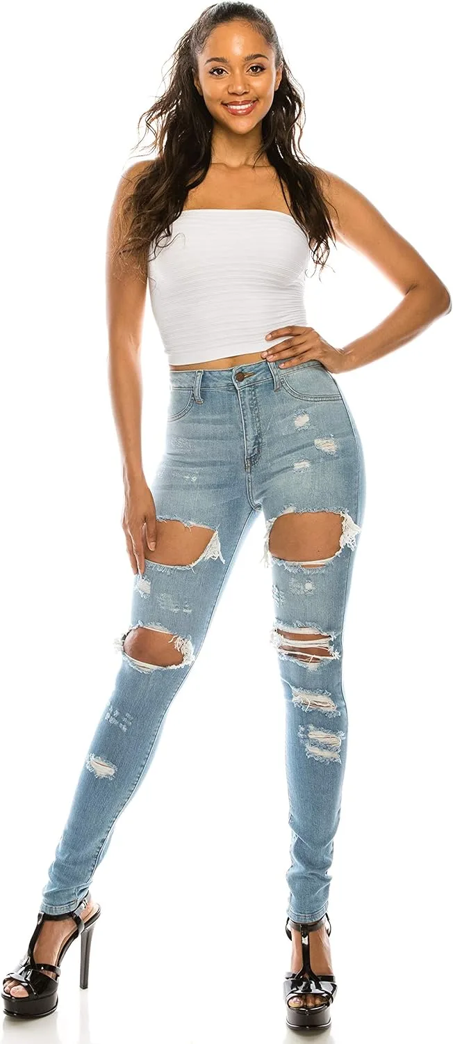 Женские джинсы Aphrodite Skinny Cargo с высокой посадкой, эффектом потертостей и разрывами AP Blue
Женские джинсы Aphrodite Skinny Cargo с высокой посадкой, эффектом потертостей и разрывами AP Blue