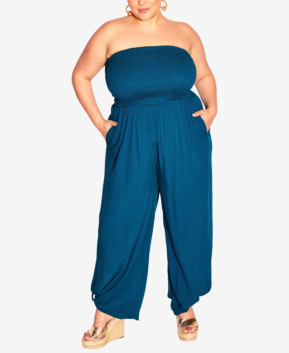 Модный комбинезон без бретелек больших размеров со сборками City Chic
Модный комбинезон без бретелек больших размеров со сборками City Chic