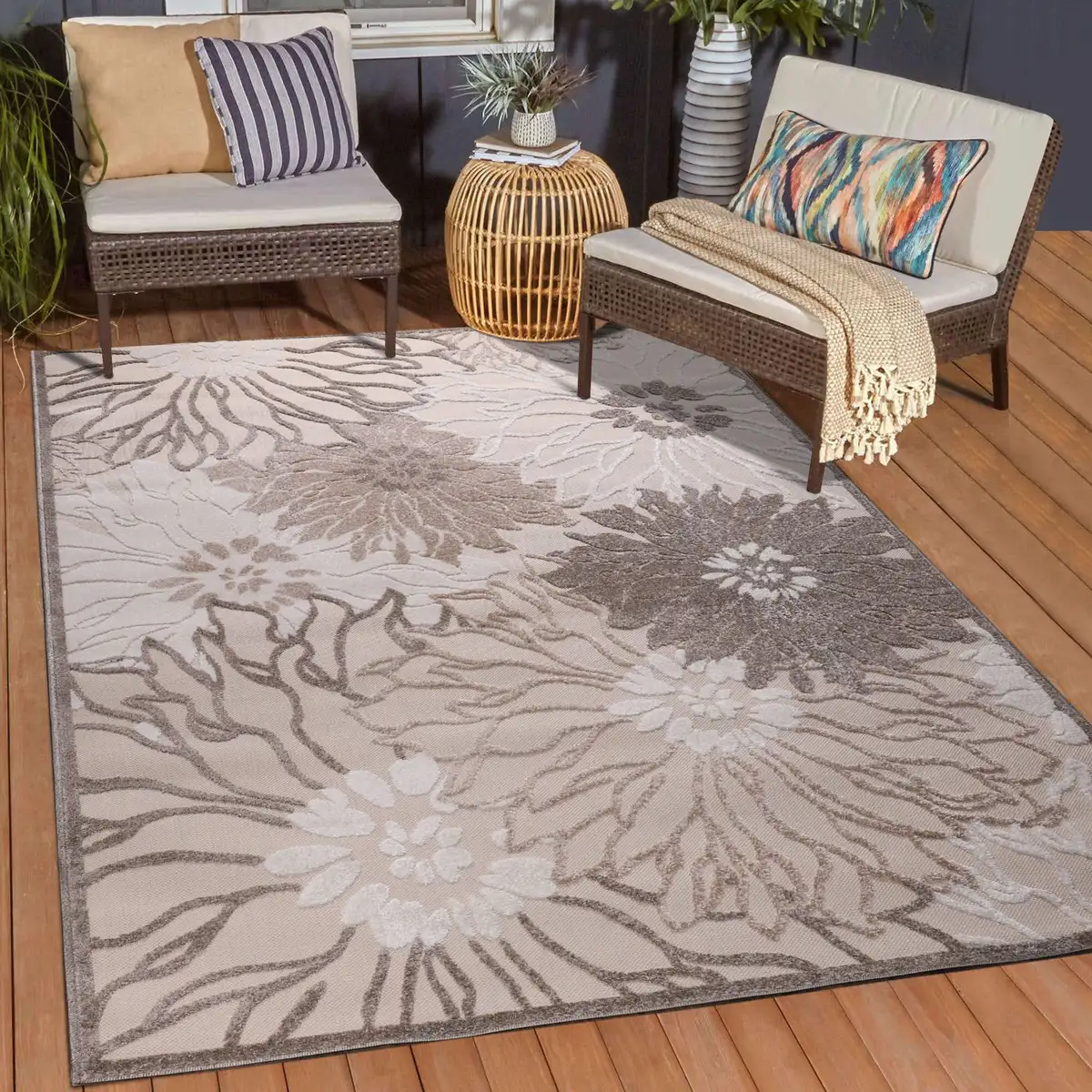 Ковер Sanat "Floral 2 Outdoor", прямоугольный, подходит для внутреннего и наружного использования 60х110 см, бежевый
Ковер Sanat "Floral 2 Outdoor", прямоугольный, подходит для внутреннего и наружного использования 60х110 см, бежевый
