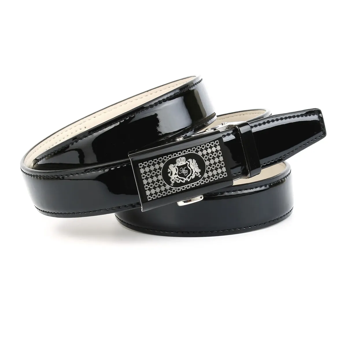 Кожаный ремень Anthoni Crown с двухцветной застежкой из серебристого стекла, черный
Кожаный ремень Anthoni Crown с двухцветной застежкой из серебристого стекла, черный