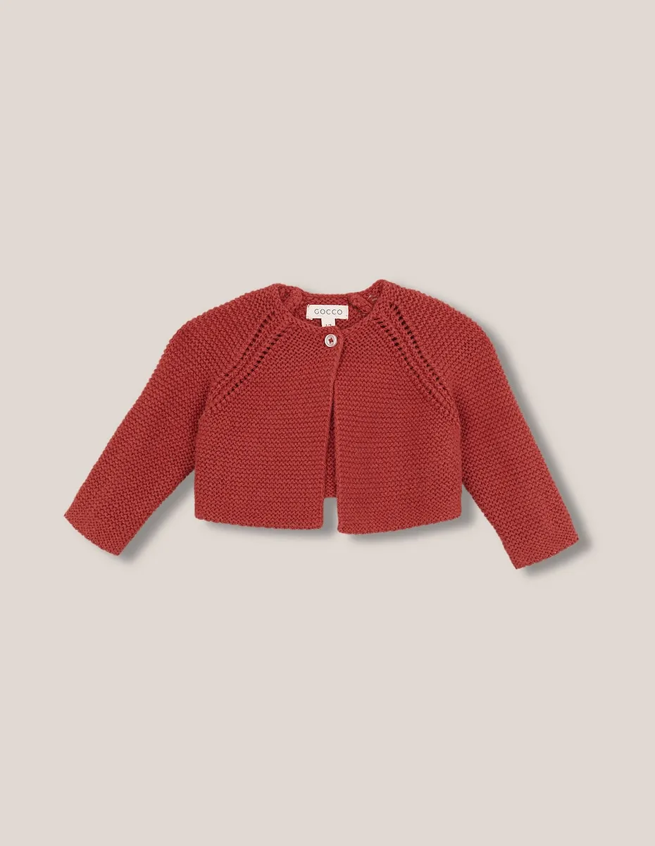 Детская вязаная курточка с пуговицей Gocco, красный
Детская вязаная курточка с пуговицей Gocco, красный