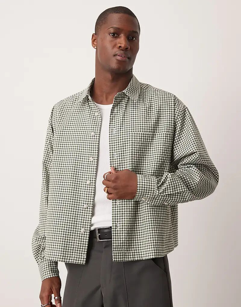 Укороченная рубашка свободного кроя ASOS DESIGN в зеленую клетку
Укороченная рубашка свободного кроя ASOS DESIGN в зеленую клетку