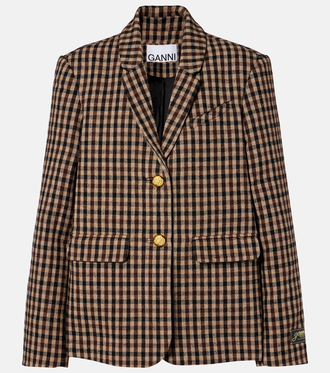 Клетчатый блейзер Ganni, Chicory Coffee
Клетчатый блейзер Ganni, Chicory Coffee