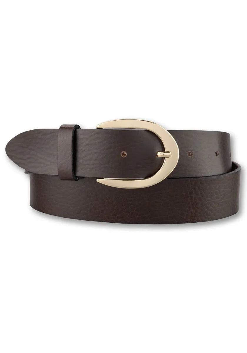 Кожаный ремень BERND GÖTZ с золотой застежкой в форме подковы, коричневый
Кожаный ремень BERND GÖTZ с золотой застежкой в форме подковы, коричневый