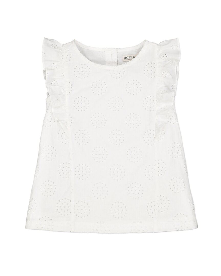 Hope & Henry Топ с воланами, белый
Hope & Henry Топ с воланами, белый