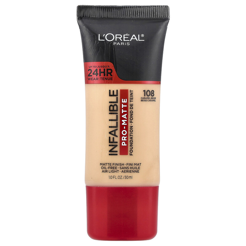 L'Oréal, Infallible, профессиональная матовая основа, 108 карамельно-бежевый, 30 мл (1 жидк. унц.)
L'Oréal, Infallible, профессиональная матовая основа, 108 карамельно-бежевый, 30 мл (1 жидк. унц.)