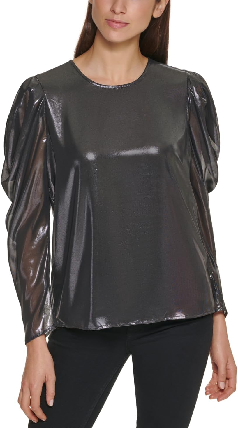 Женская блузка Calvin Klein с рукавами-буфами из фольги, Silver
Женская блузка Calvin Klein с рукавами-буфами из фольги, Silver